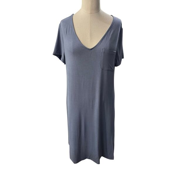 Soma Cool Nights Blue Gray nightgown with v neck Size Small - Picture 1 of 7